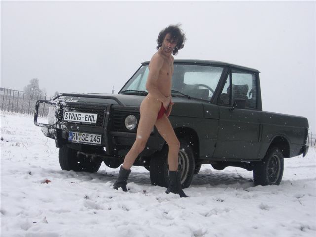hipster im schnee